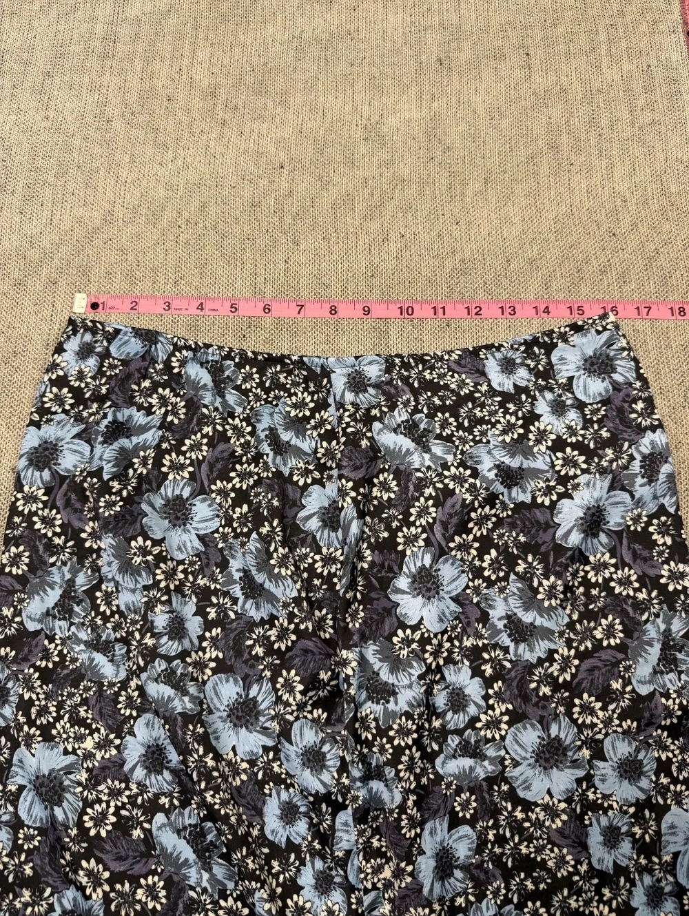 Free People Floral Ruffle Midi Skirt Women's Size 10 Blue
